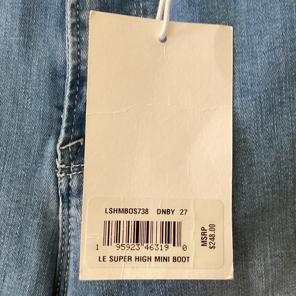 Frame Le Super High Mini Boot Split Hem Jeans Light Wash Color Danbury Sz 27 - Picture 5 of 15